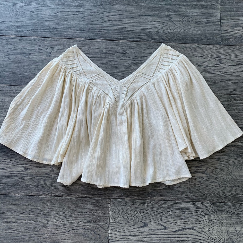 Amuse Society boho top in creme white size S